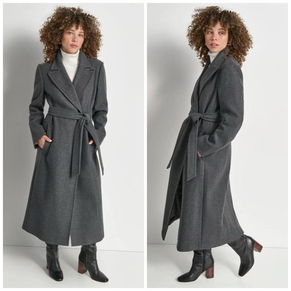 tie belt wool coat hm